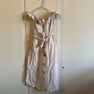 Charming Cream Dress with Ruffle Straps